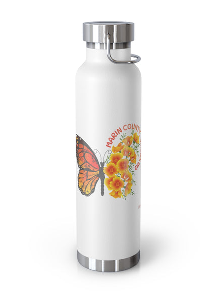 "Butterflies and Poppies Marin County, California" Copper Vacuum Insulated Bottle, 22oz
