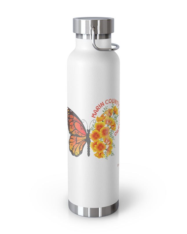 "Butterflies and Poppies Marin County, California" Copper Vacuum Insulated Bottle, 22oz