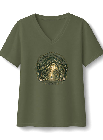 "Rooted in my Centerpoint" Women's Relaxed Jersey Short Sleeve V-Neck Tee