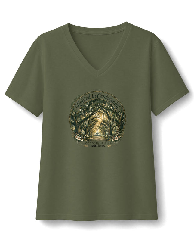 "Rooted in my Centerpoint" Women's Relaxed Jersey Short Sleeve V-Neck Tee
