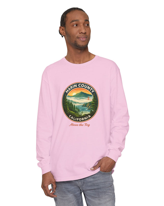"Marin County, Above the Fog" Unisex Garment-dyed Long Sleeve T-Shirt