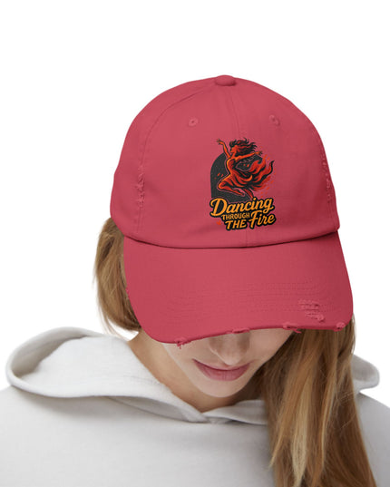 "Dancing through the fire" Unisex Distressed Cap