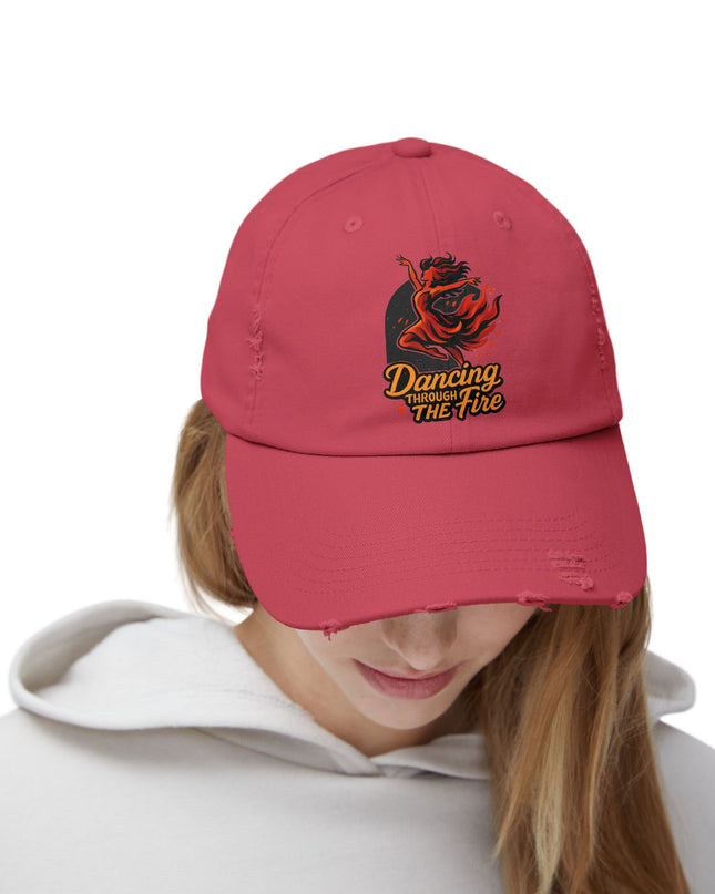 "Dancing through the fire" Unisex Distressed Cap