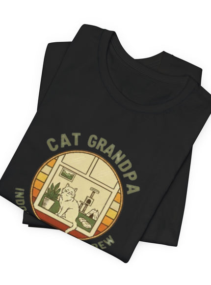 "Cat Grandpa Indoor Adventure Crew" Unisex Jersey Short Sleeve Tee