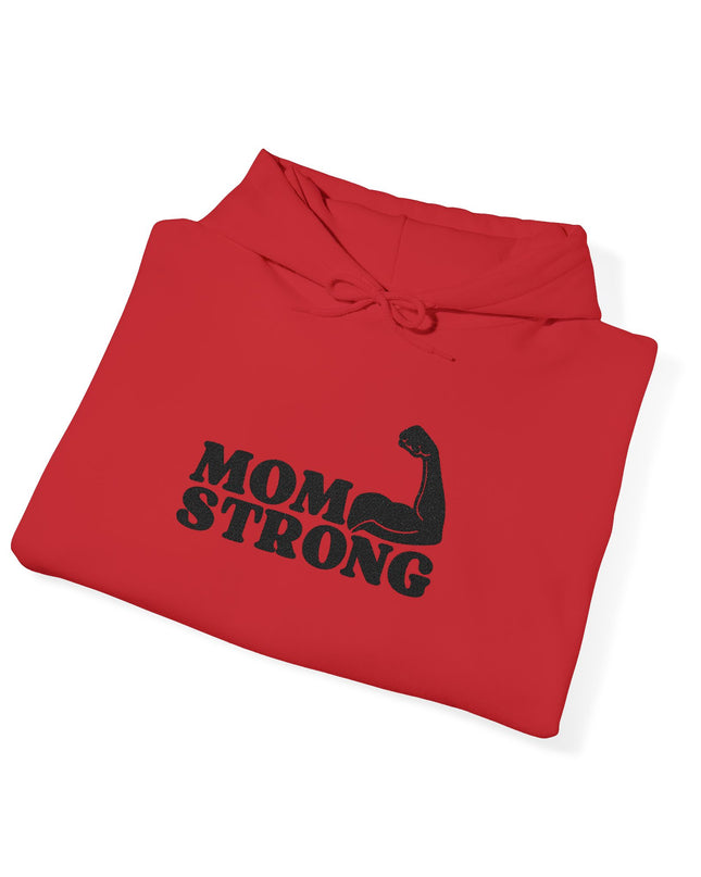 "Mom Strong (Black embroidery)" Unisex Heavy Blend Hooded Sweatshirt