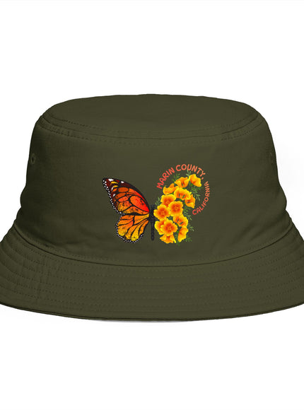 "Butterflies and Poppies Marin County, California" Bucket Hat