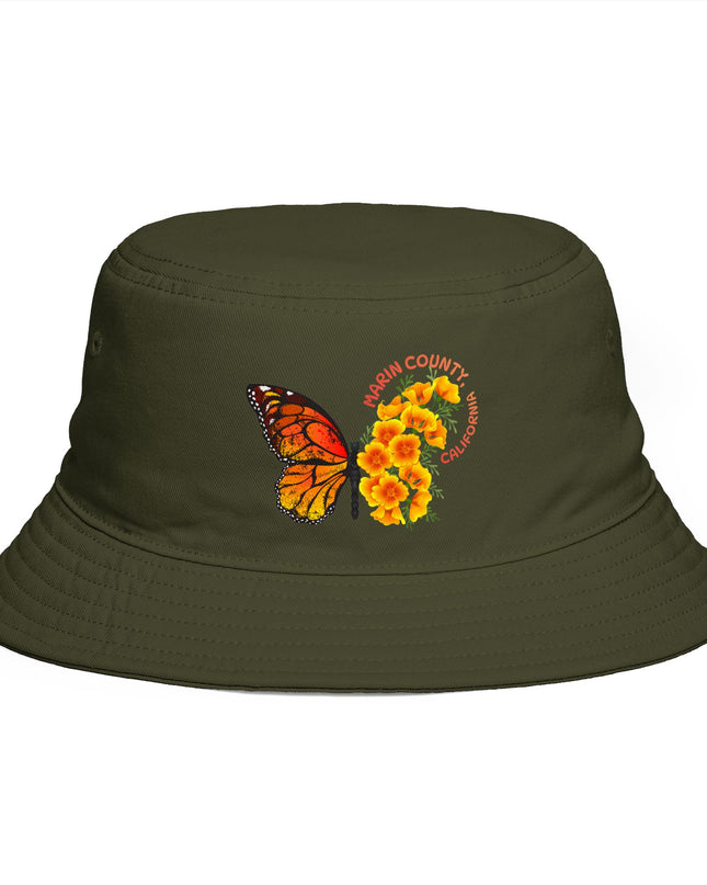 "Butterflies and Poppies Marin County, California" Bucket Hat