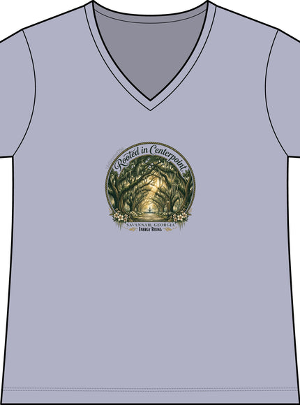 "Rooted in my Centerpoint" Women's Fine Jersey V-Neck Tee