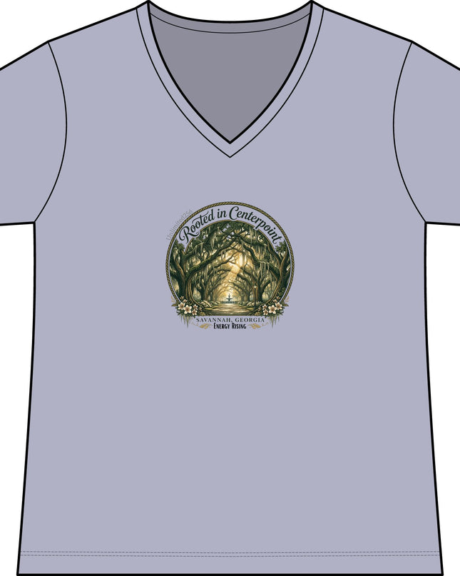 "Rooted in my Centerpoint" Women's Fine Jersey V-Neck Tee