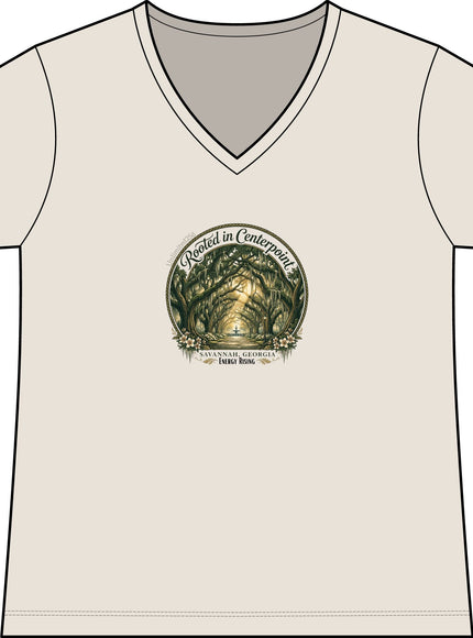 "Rooted in my Centerpoint" Women's Fine Jersey V-Neck Tee