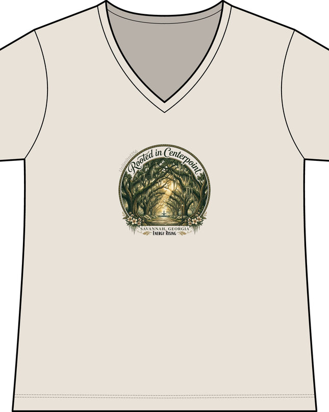 "Rooted in my Centerpoint" Women's Fine Jersey V-Neck Tee