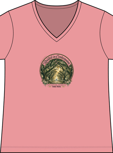 "Rooted in my Centerpoint" Women's Fine Jersey V-Neck Tee