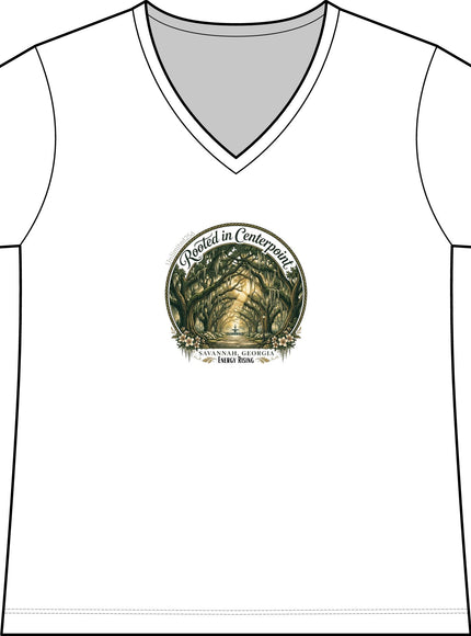 "Rooted in my Centerpoint" Women's Fine Jersey V-Neck Tee