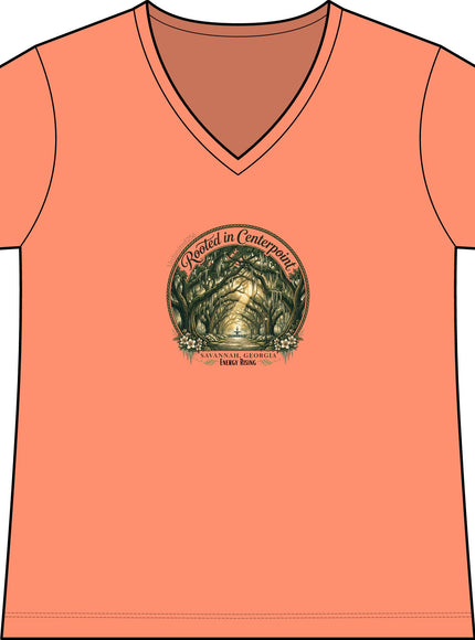 "Rooted in my Centerpoint" Women's Fine Jersey V-Neck Tee