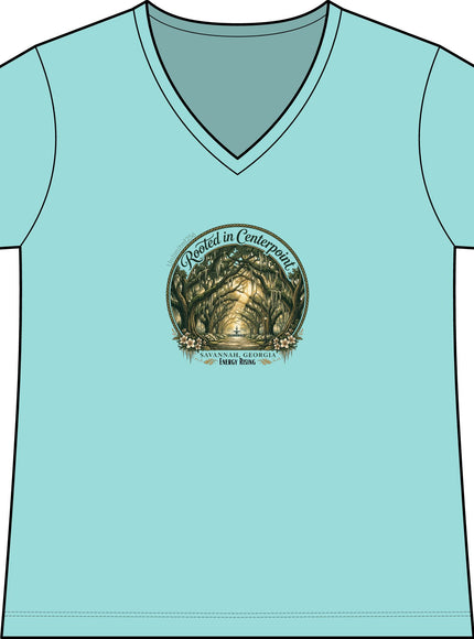 "Rooted in my Centerpoint" Women's Fine Jersey V-Neck Tee