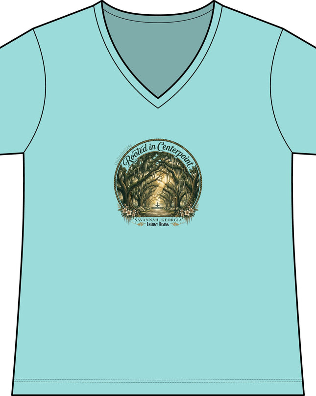 "Rooted in my Centerpoint" Women's Fine Jersey V-Neck Tee