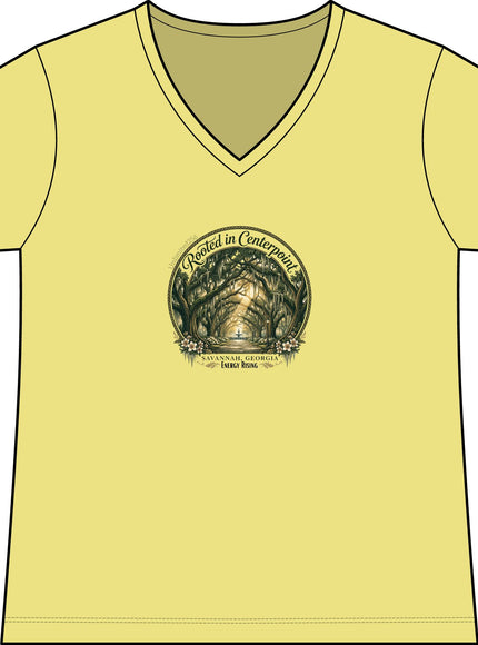 "Rooted in my Centerpoint" Women's Fine Jersey V-Neck Tee