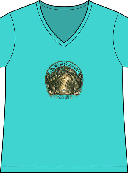 "Rooted in my Centerpoint" Women's Fine Jersey V-Neck Tee