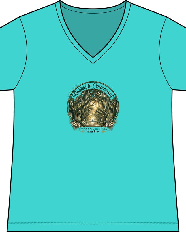 "Rooted in my Centerpoint" Women's Fine Jersey V-Neck Tee