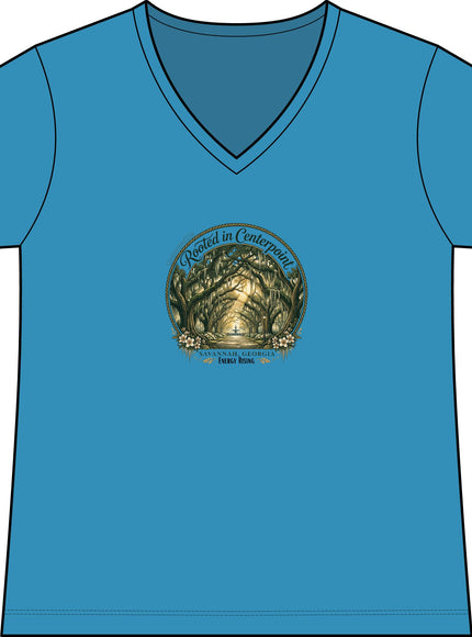 "Rooted in my Centerpoint" Women's Fine Jersey V-Neck Tee