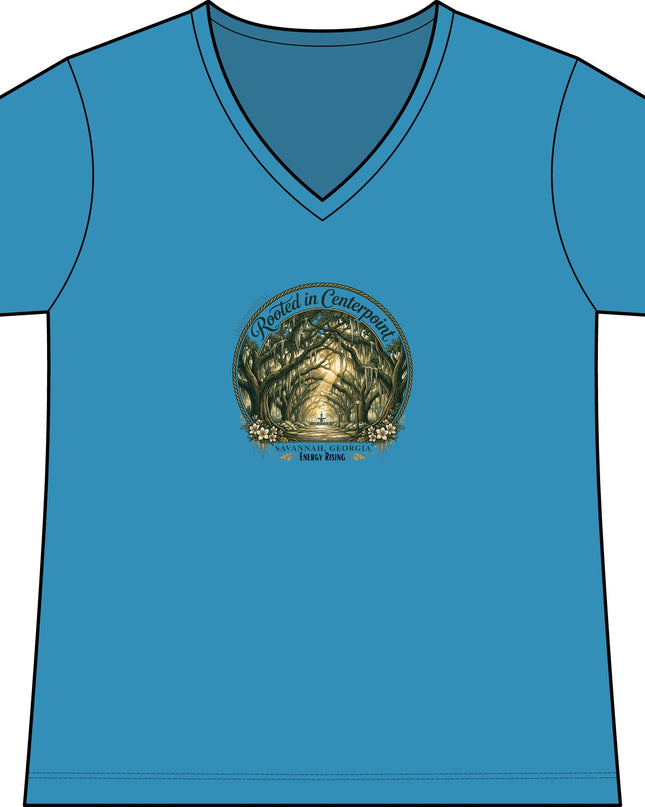"Rooted in my Centerpoint" Women's Fine Jersey V-Neck Tee