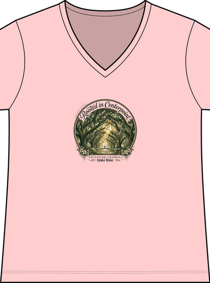 "Rooted in my Centerpoint" Women's Fine Jersey V-Neck Tee