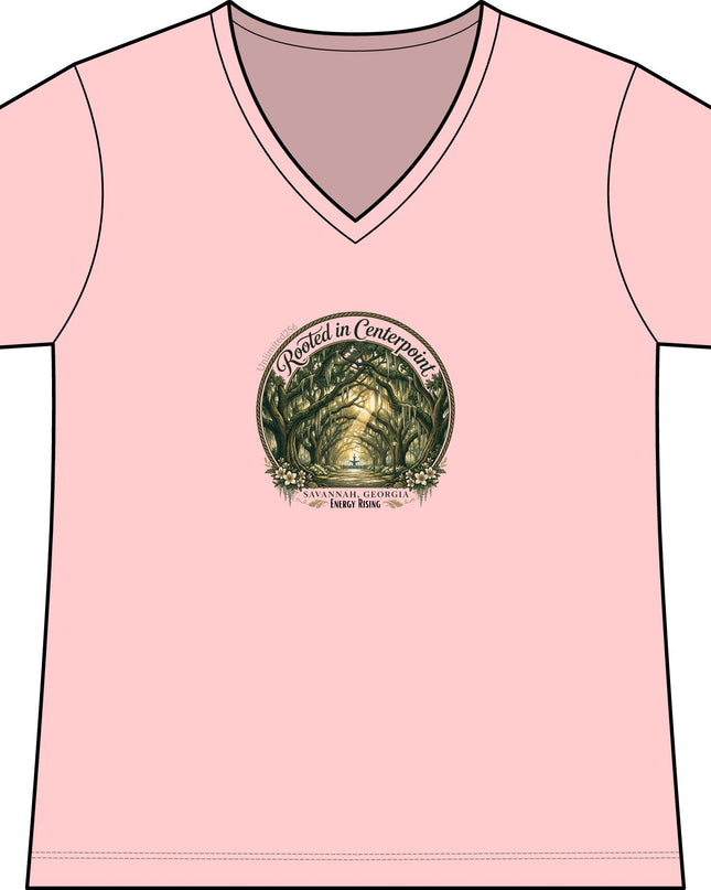 "Rooted in my Centerpoint" Women's Fine Jersey V-Neck Tee