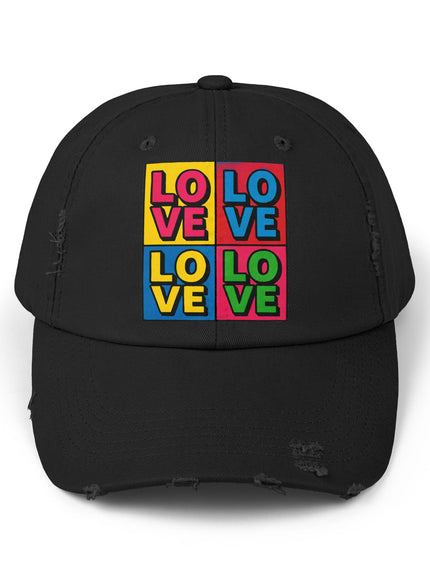 "Love (Andy Warhol Style)"Unisex Distressed Cap