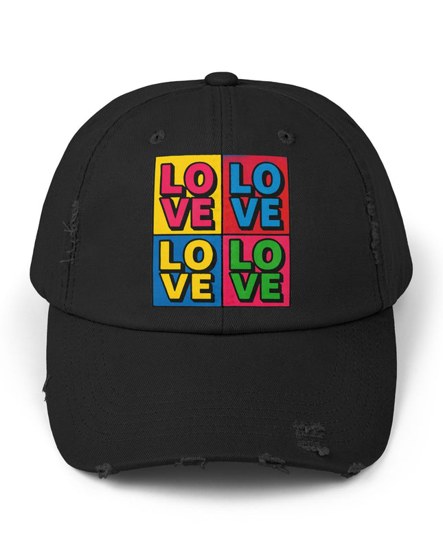 "Love (Andy Warhol style)"Unisex Distressed Cap