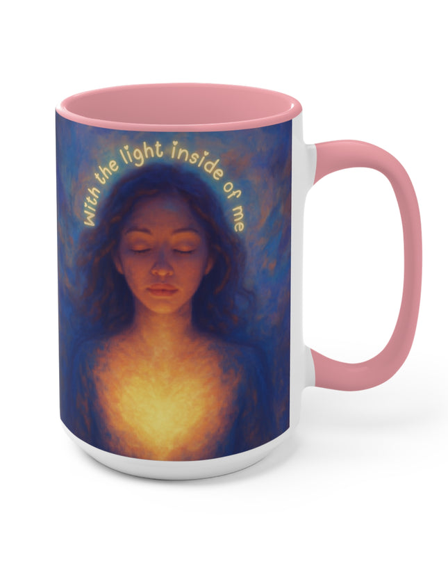 "With the Light Inside of Me" Accent Mugs