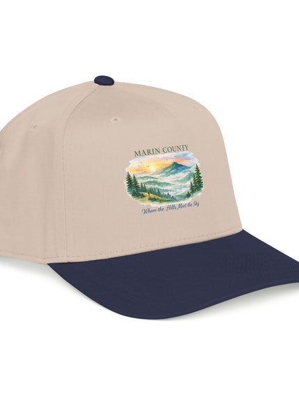 "Marin County, Where the Hills Meet the Sky" Mid Profile Baseball Cap