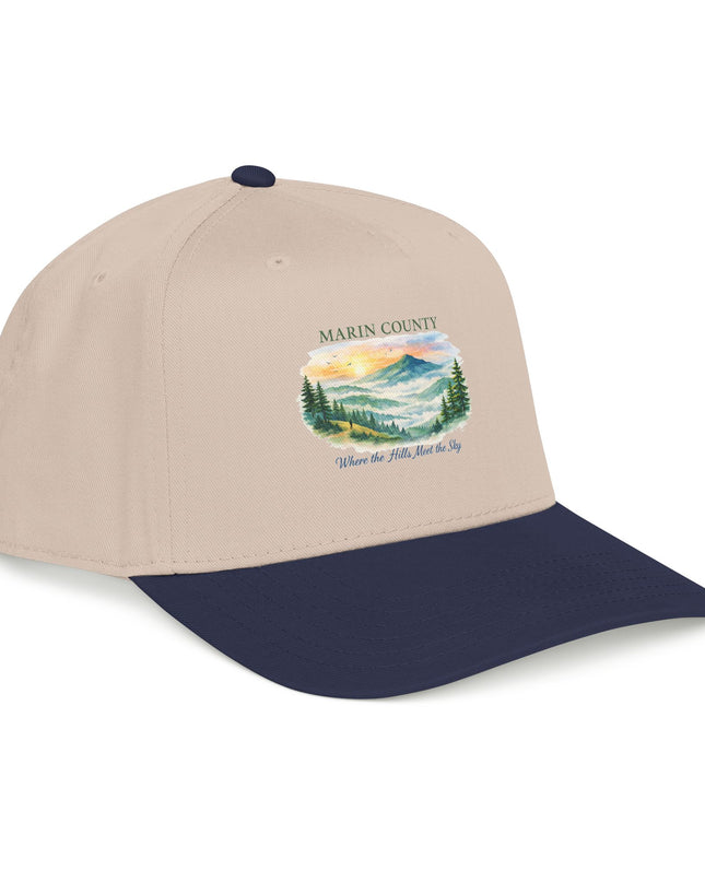 "Marin County, Where the Hills Meet the Sky" Mid Profile Baseball Cap
