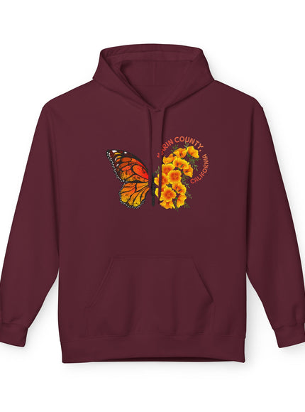"Butterflies and Poppies Marin County, California" Unisex Midweight Softstyle Fleece Hoodie
