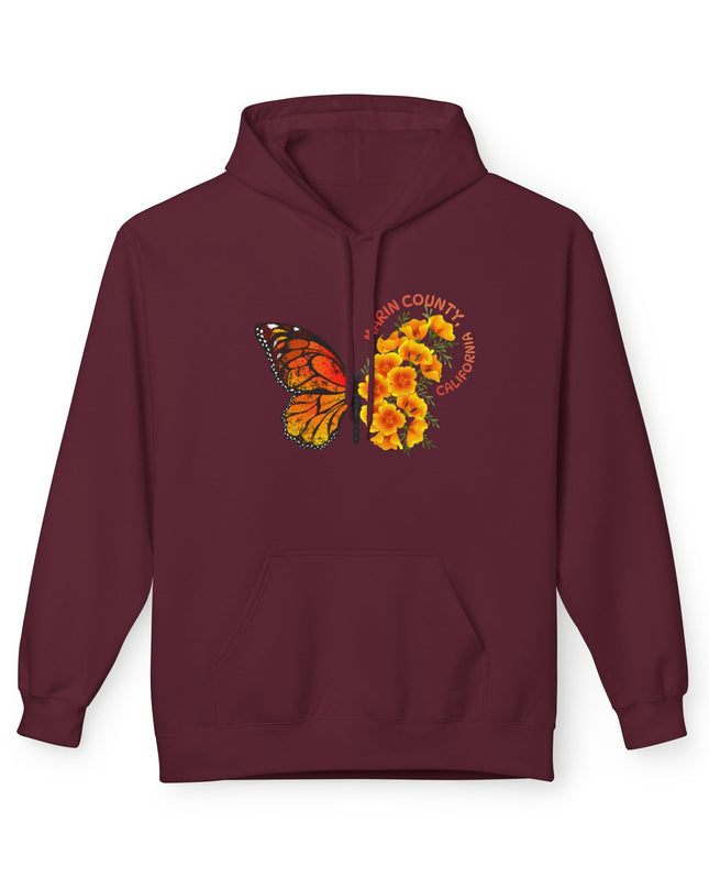 "Butterflies and Poppies Marin County, California" Unisex Midweight Softstyle Fleece Hoodie