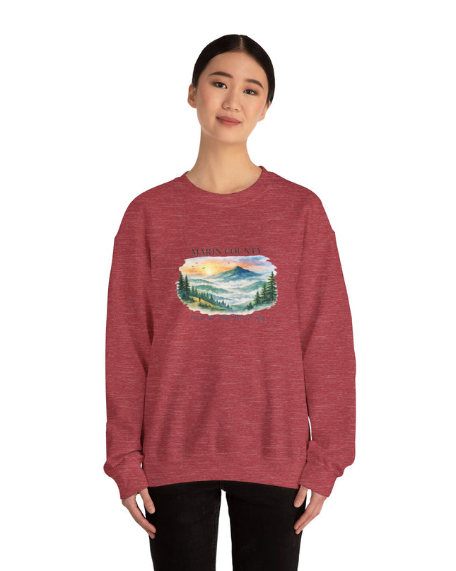 "Marin County, Where the Hills Meet the Sky" Unisex Heavy Blend Crewneck Sweatshirt