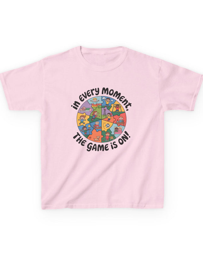 "In every moment, the game is on" Kids Short Sleeve Tee