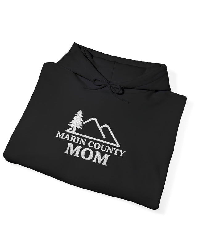 "Marin County Mom" Embroidered Unisex Heavy Blend Hooded Sweatshirt