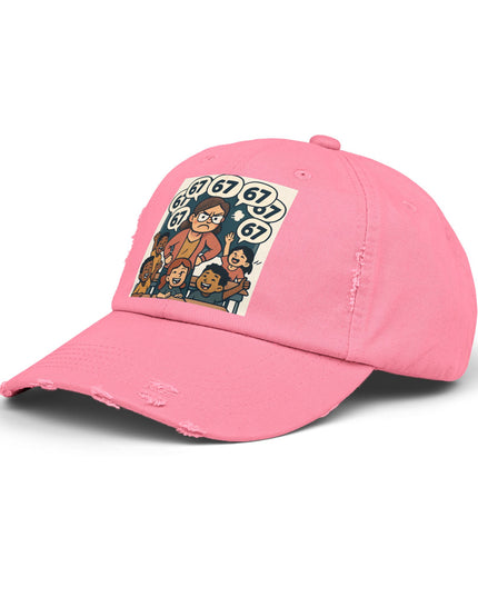 "67 with a Frustrated Elementary Teacher"- Unisex Distressed Cap