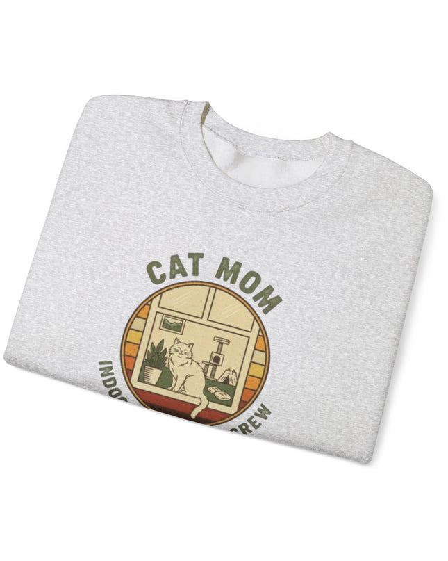 "Cat Mom Indoor Adventure Crew" Unisex Adult Sweatshirt