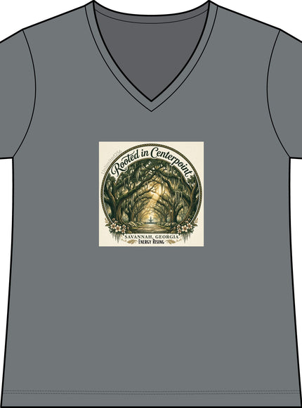 "Rooted in my Centerpoint" Women's Fine Jersey V-Neck Tee