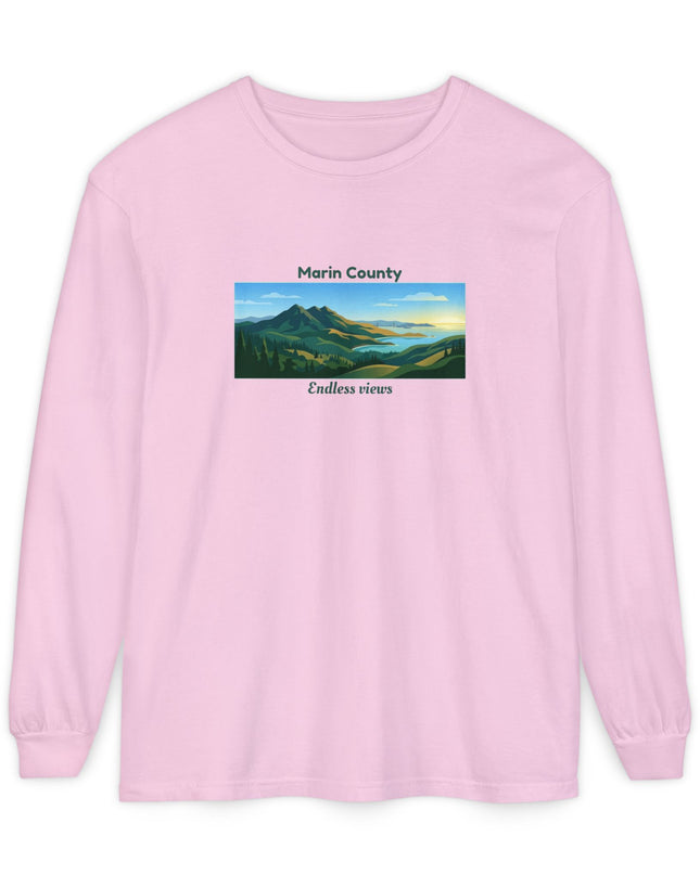 "Marin County - Endless Views" Unisex Garment-dyed Long Sleeve T-Shirt
