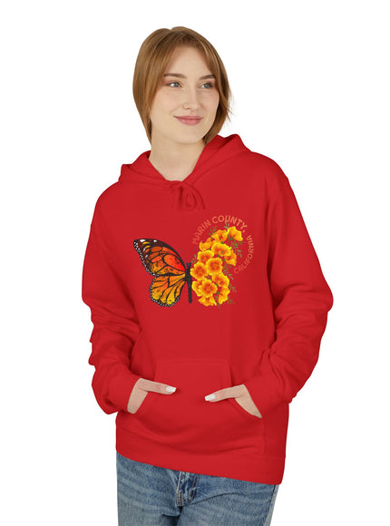 "Butterflies and Poppies Marin County, California" Unisex Midweight Softstyle Fleece Hoodie