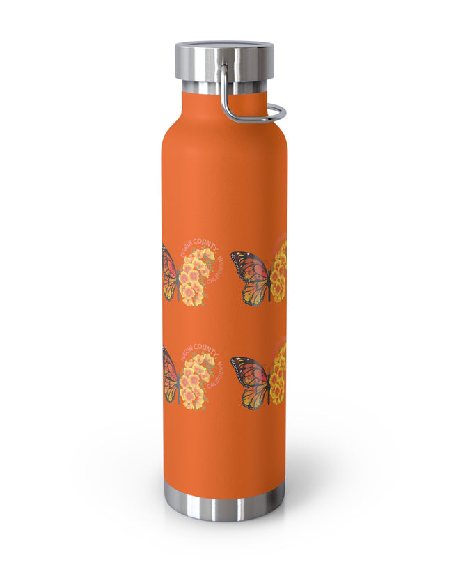 "Butterflies and Poppies Marin County, California" Copper Vacuum Insulated Bottle, 22oz