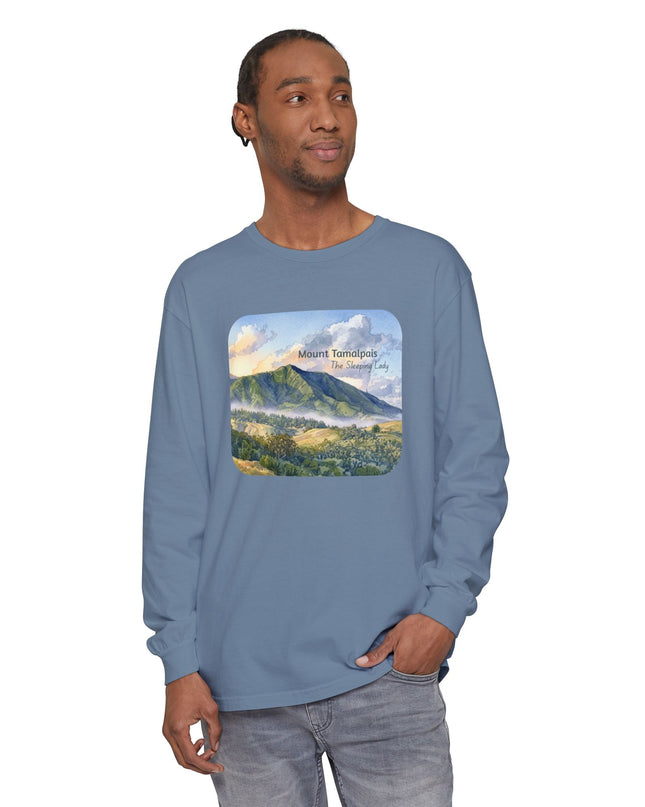"Mount Tamalpais, the Sleeping Lady" Unisex Garment-dyed Long Sleeve T-Shirt