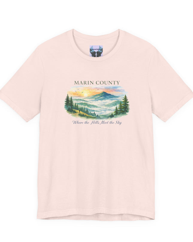 "Marin County, Where the Hills Meet the Sky" Unisex Jersey Short Sleeve Tee