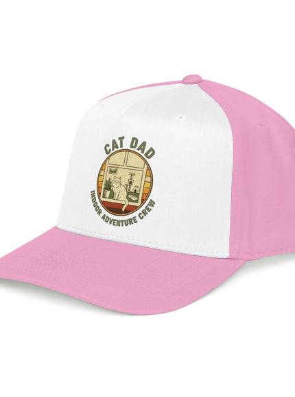 "Cat Dad Indoor Adventure Crew" Mid Profile Baseball Cap