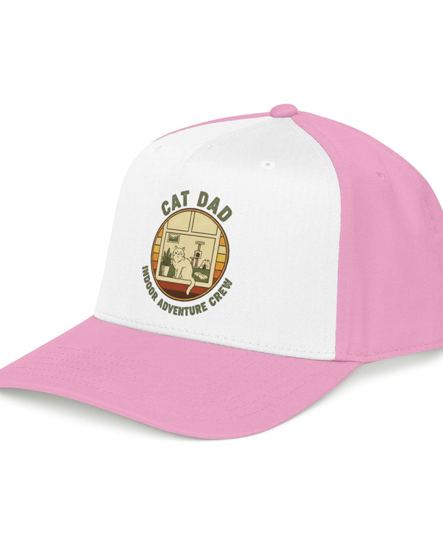 "Cat Dad Indoor Adventure Crew" Mid Profile Baseball Cap