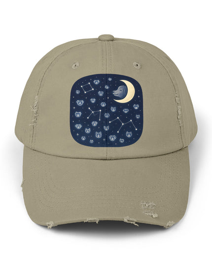 "Dog in the constellations" Unisex Distressed Cap