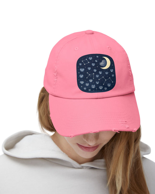 "Dog in the constellations" Unisex Distressed Cap