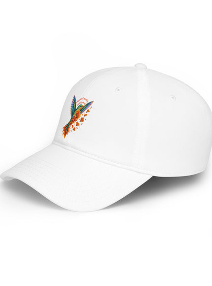 "Hummingbird and Poppies" Low Profile Baseball Cap